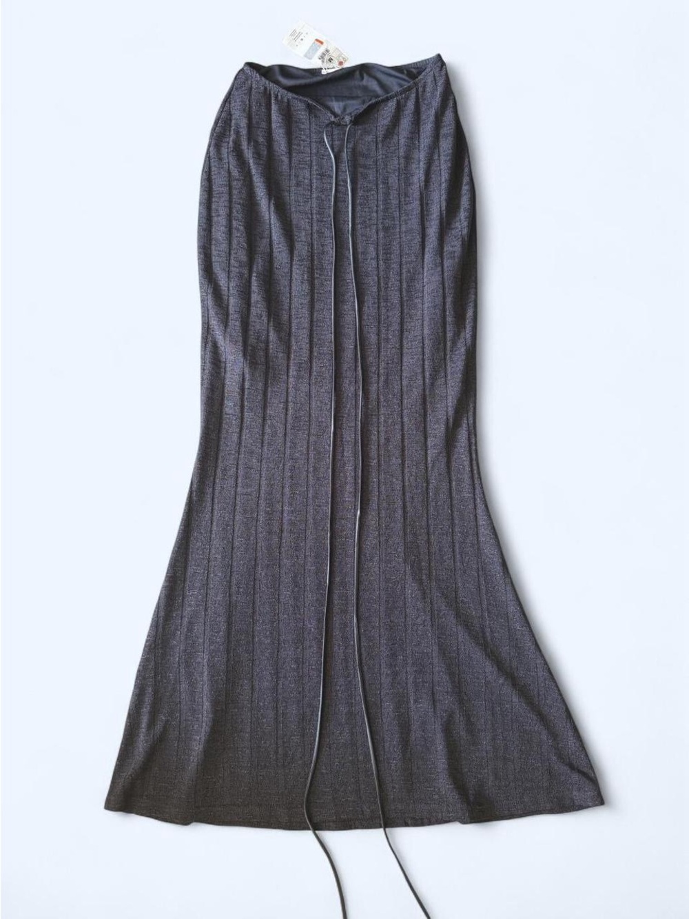 Reserved Charcoal Gray Ribbed Maxi Skirt